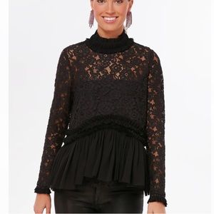 Tuckernuck Black Lace Myla Top Size L